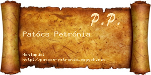 Patócs Petrónia névjegykártya